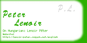 peter lenoir business card